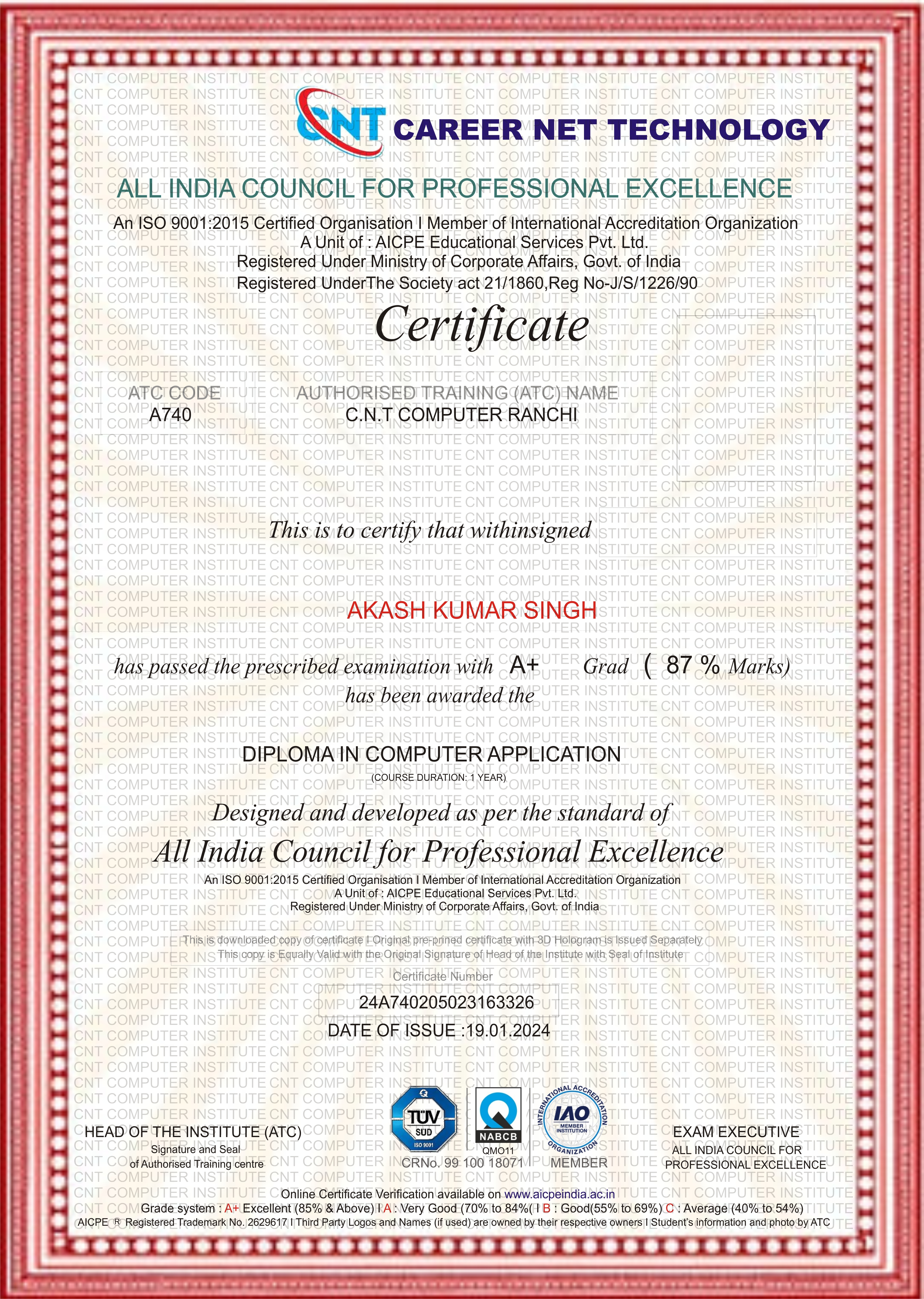 Certificate